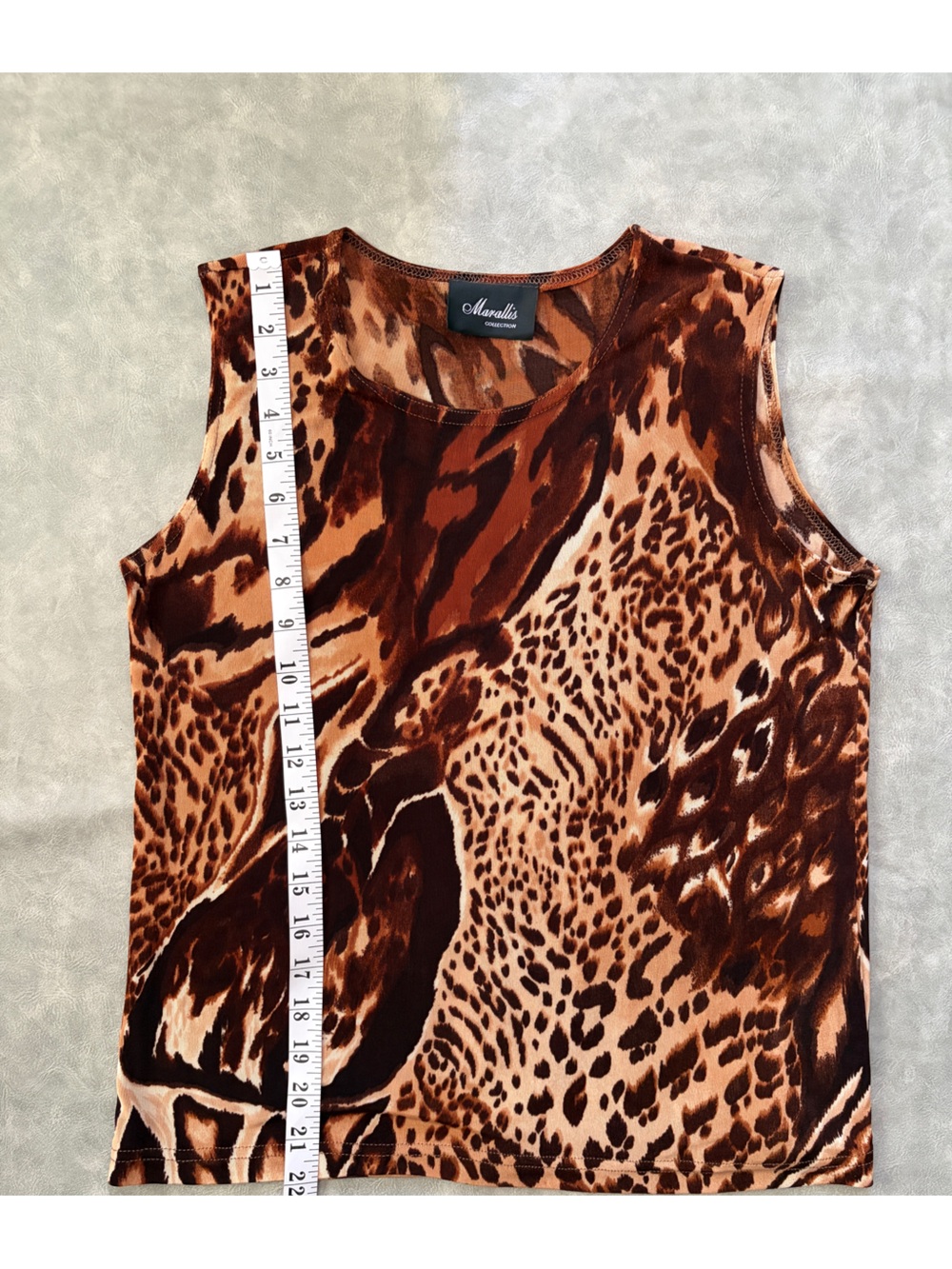 Vintage Brown Tan Leopard Print Camisole Stretch Tank Top | 90s Y2K - Picture 7 of 7